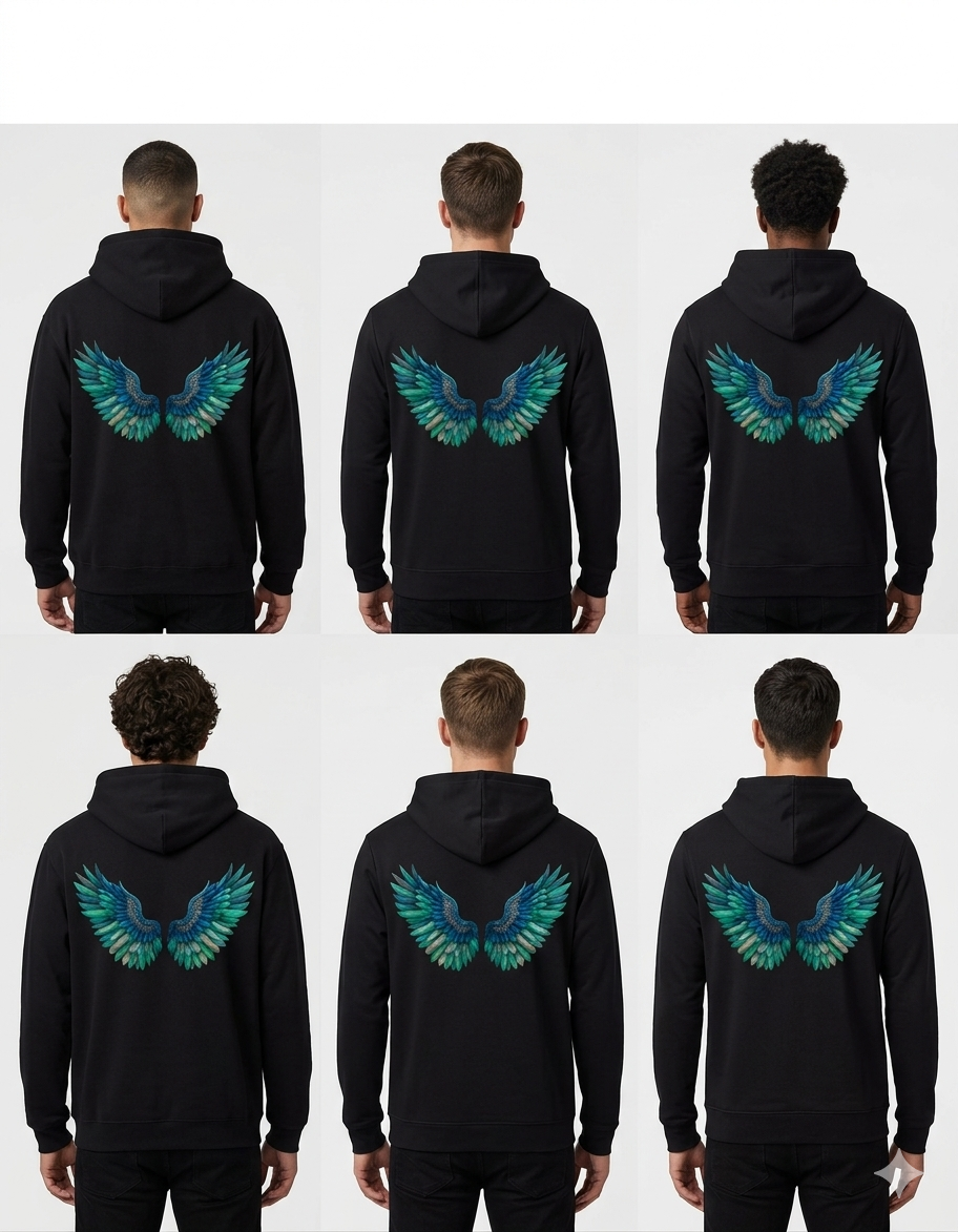 Blue Angel Wings Unisex Hoodie