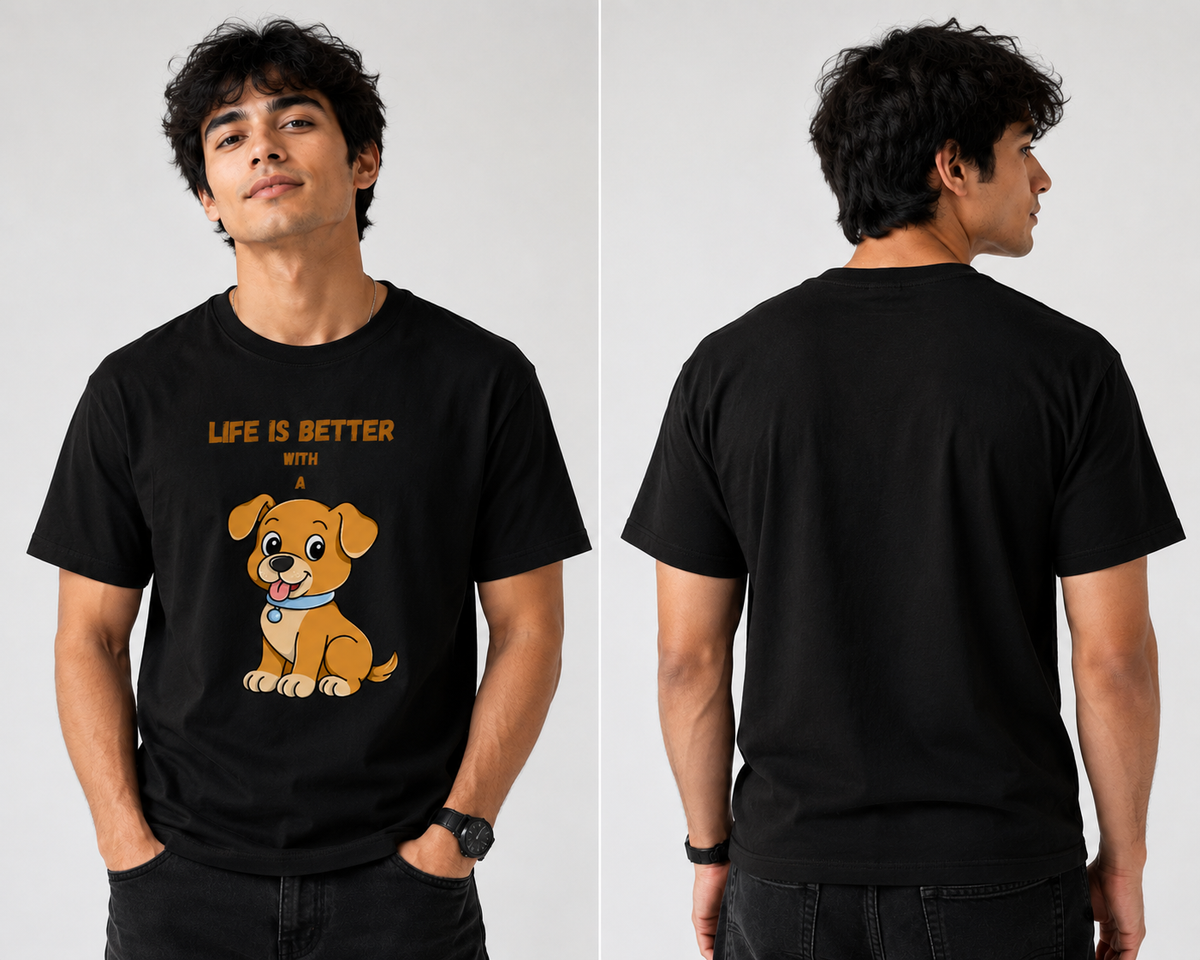 Life Is Better With a Dog Graphic T-Shirt ( Unisex Classic )