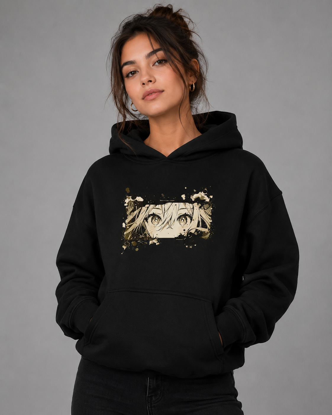 Anime Eyes Black Unisex Hoodie