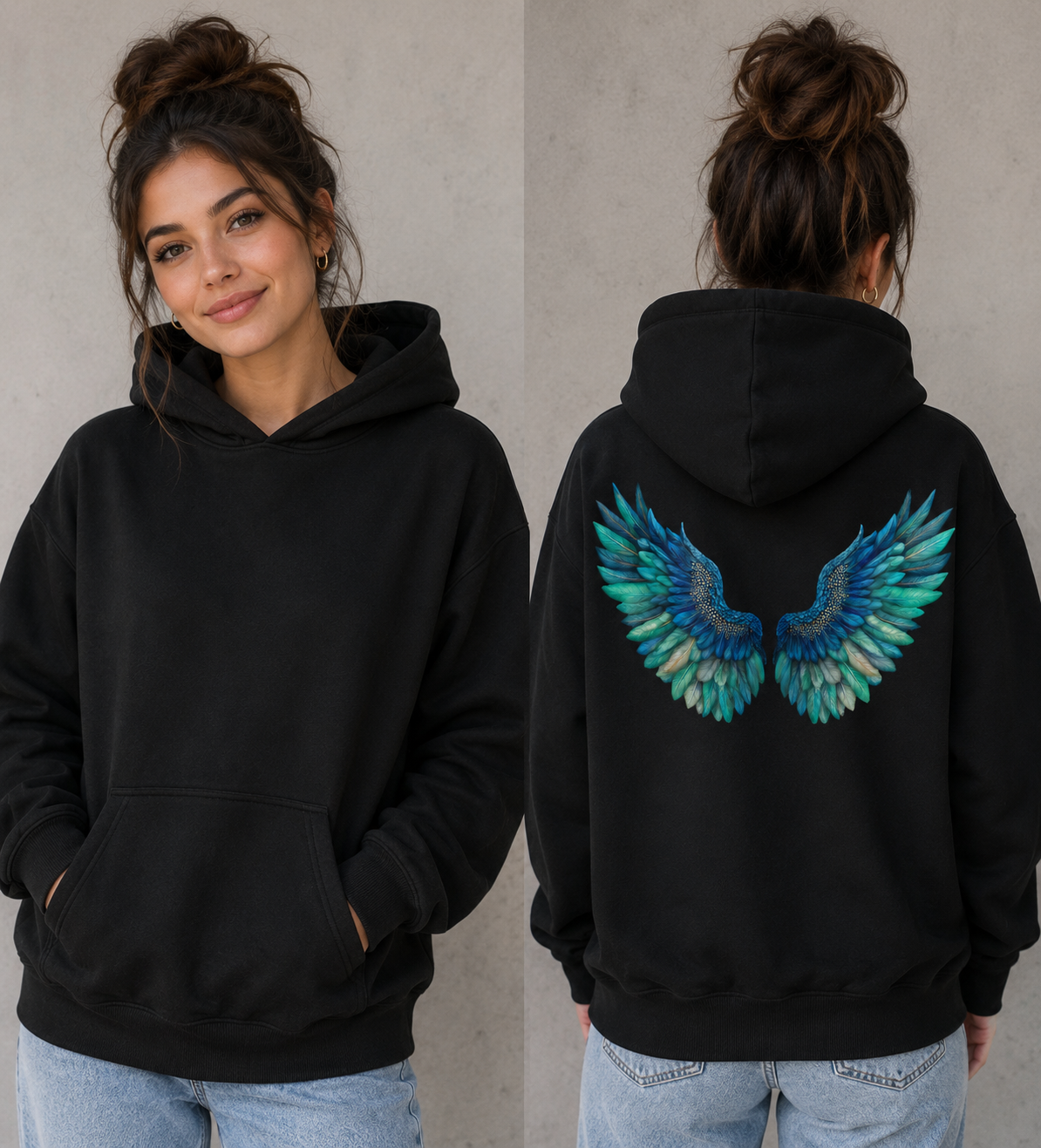 Blue Angel Wings Unisex Hoodie