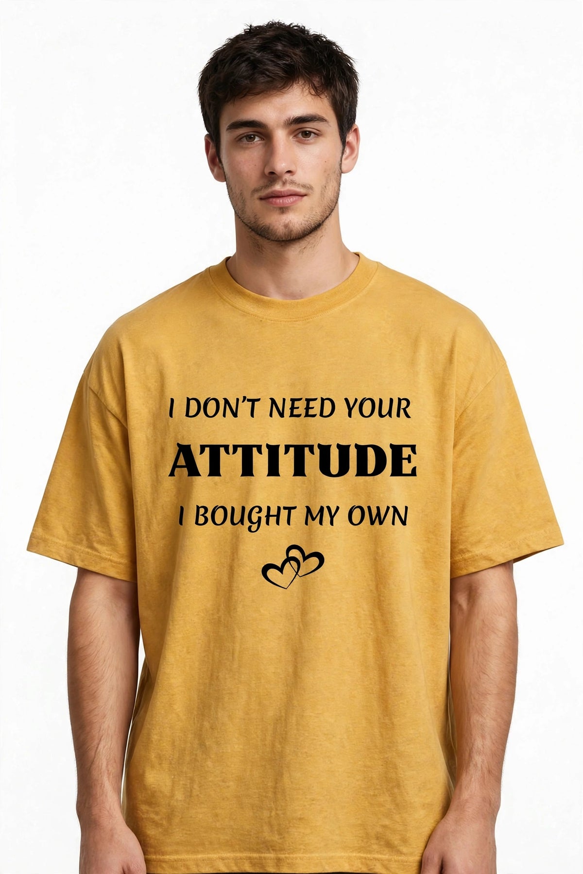 "BOUGHT MY OWN ATTITUDE" Premium Heavyweight Oversized Tee