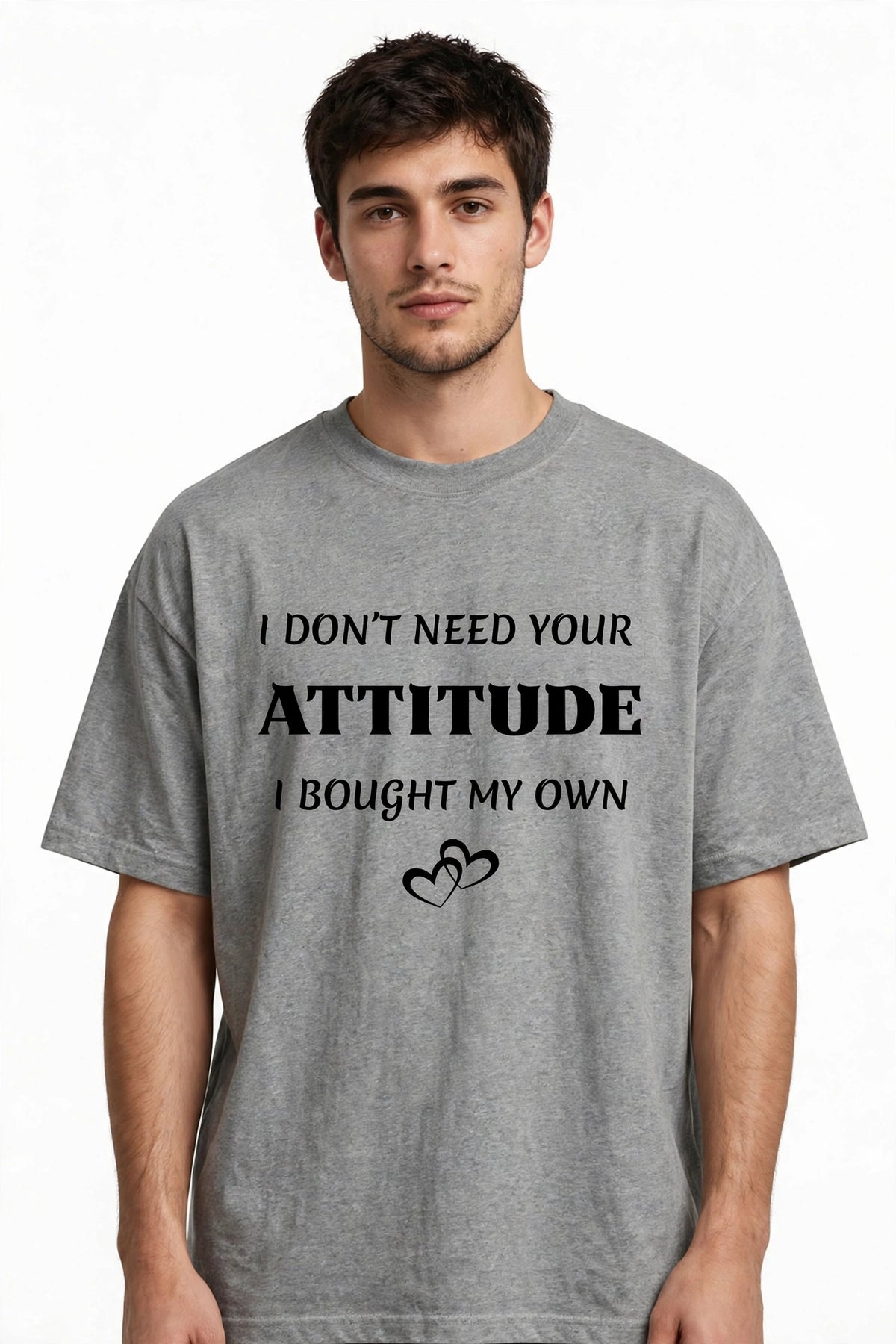 "BOUGHT MY OWN ATTITUDE" Premium Heavyweight Oversized Tee