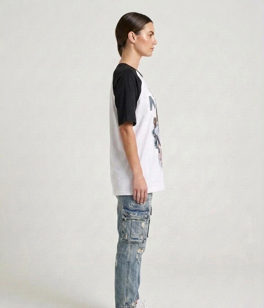 "SUPER MOM" Streetwear Raglan Oversized Tee