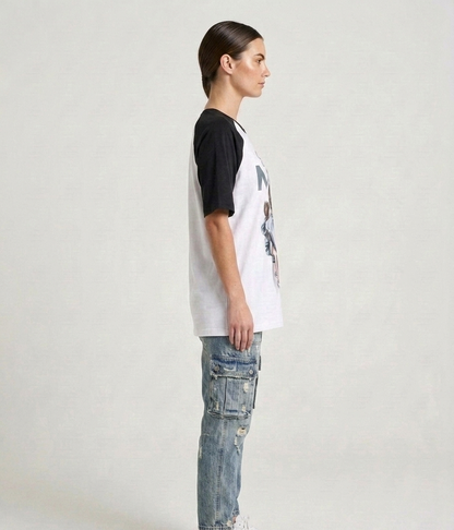 "SUPER MOM" Streetwear Raglan Oversized Tee